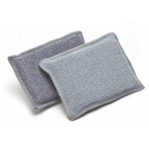 Éponge microfibre biface grise x2